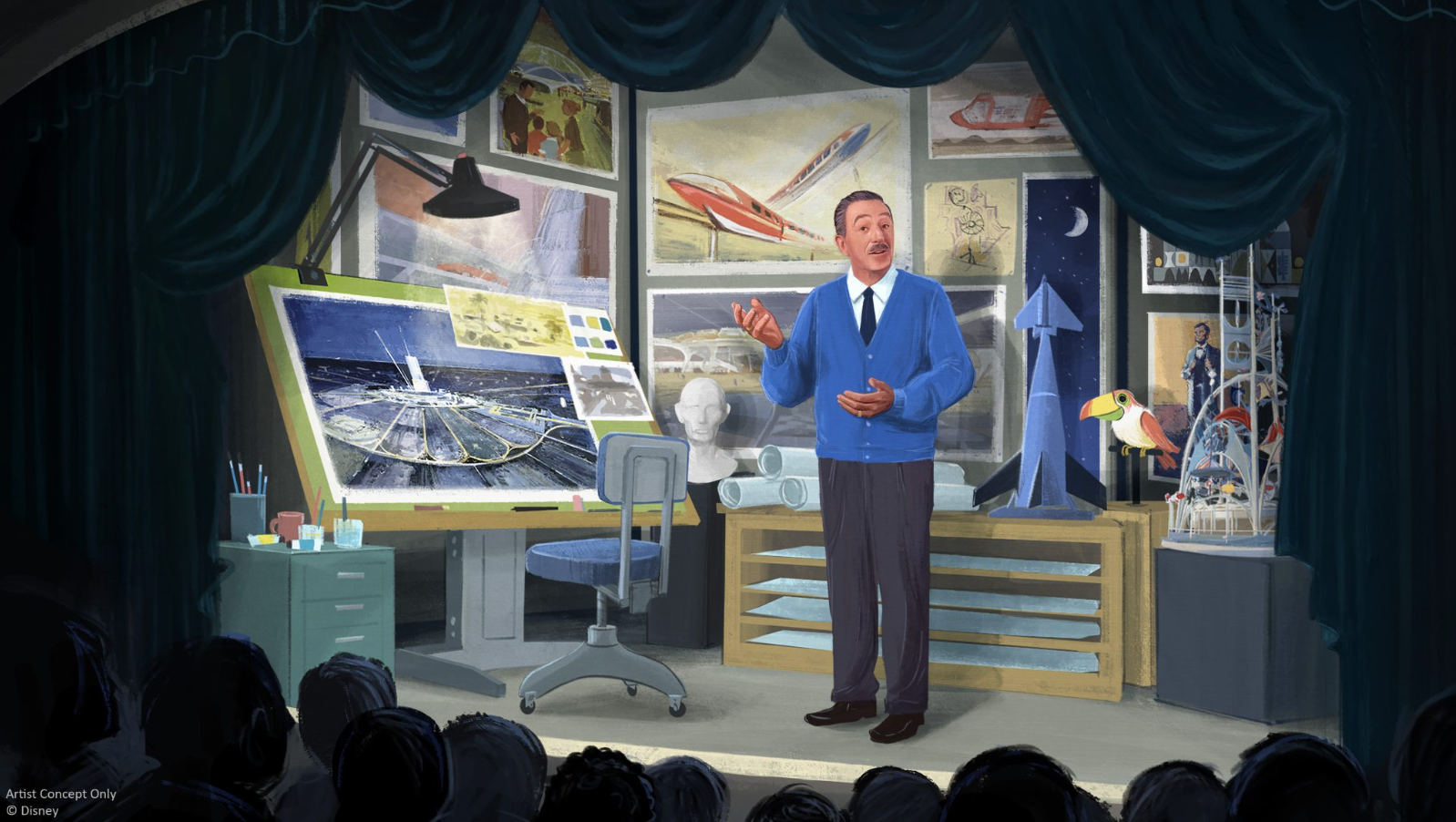 Concept art of a Walt Disney Audio-Animatronic figure coming to Carousel of Progress