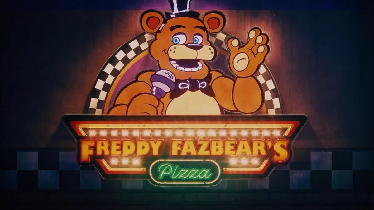 Sign for the real-life Freddy Fazbear's Pizza opening at American Dream in New Jersey