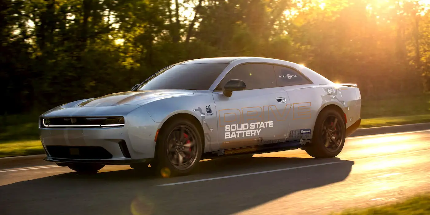 Dodge Charger Daytona development vehicle with Factorial solid-state cells