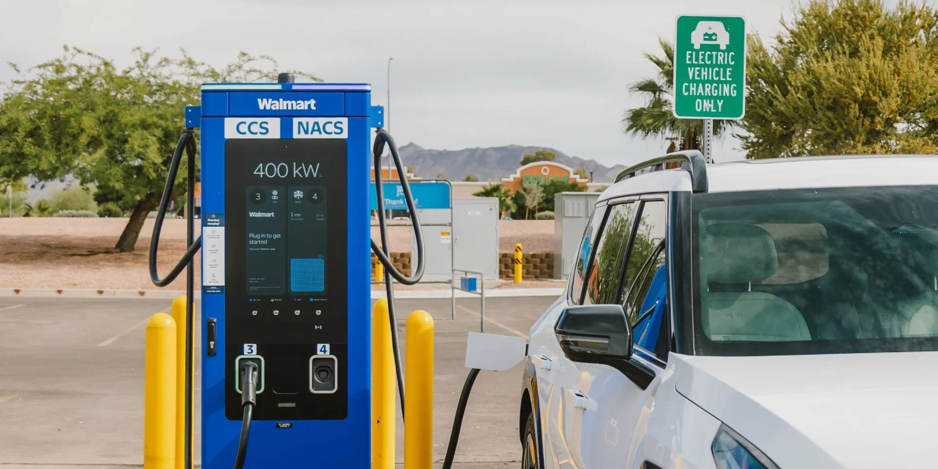 An ABB fast charger at a Walmart in Arizona