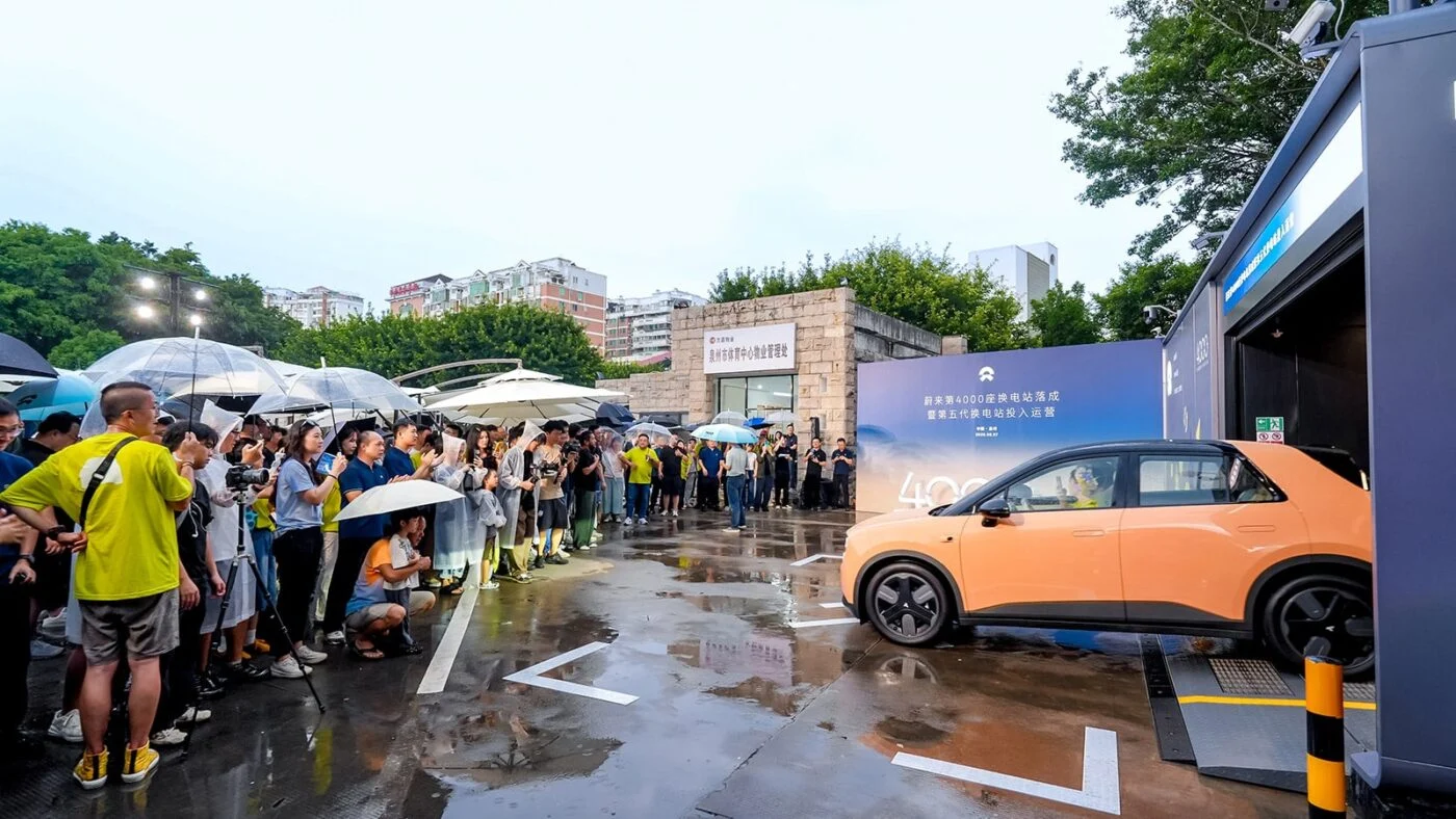 A Nio battery swap station in China.