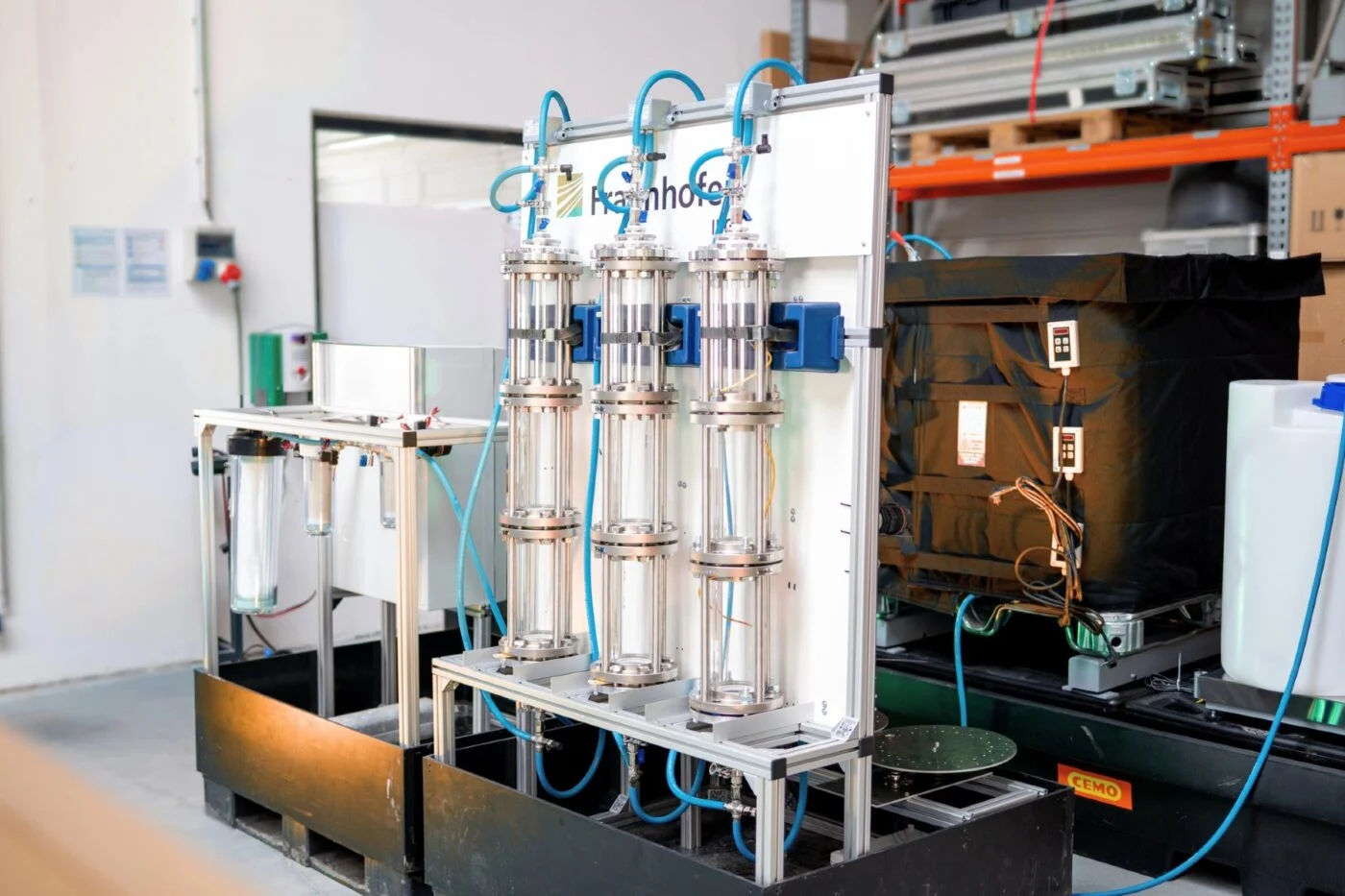 Inside the direct lithium extraction pilot plant for the Altmark project.