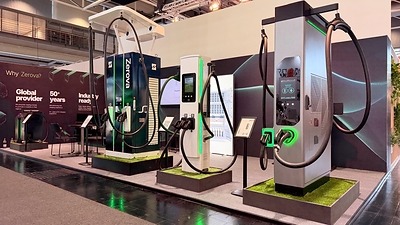 Zerova's booth at IAA Transportation 2026 in Hanover, with its MCS dispenser on display.