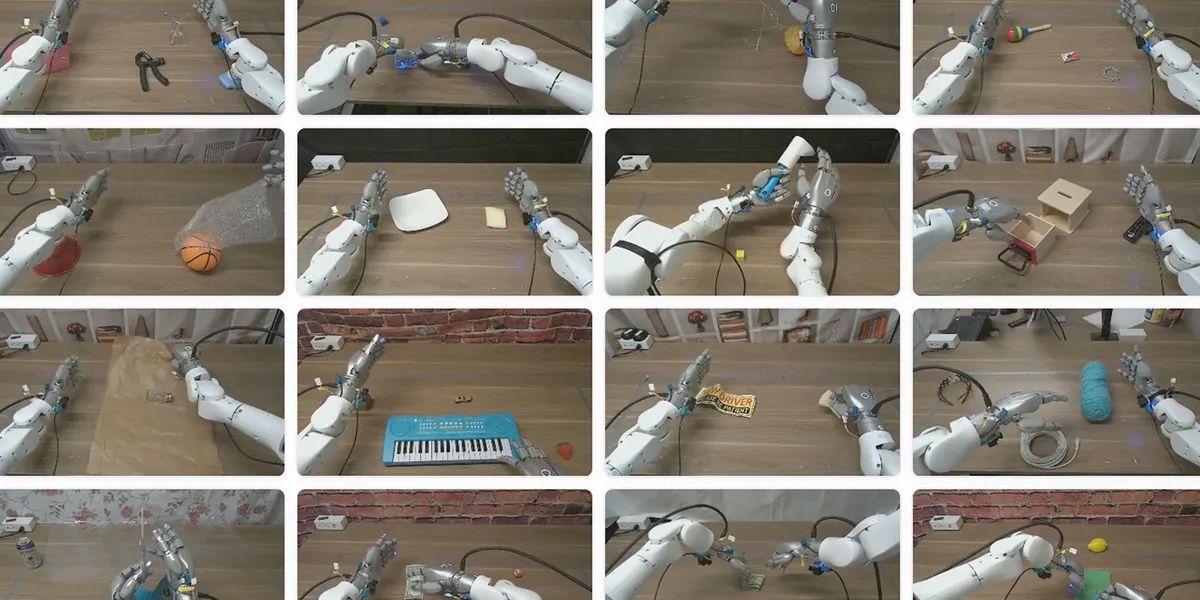 Robot hand with tactile sensors handling a household object