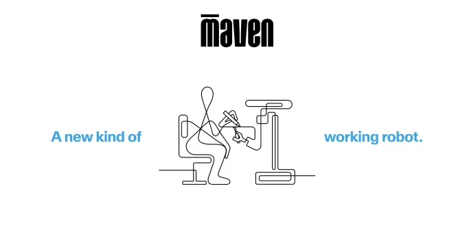 Maven Robotics dual-arm wheeled robot handling boxes